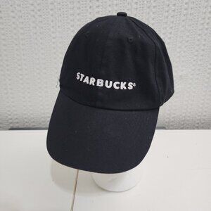 Starbucks Employee Hat Black Embroidered Logo Adjustable Baseball Cap